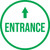 Entrance Ahead with Arrow Circular - Floor Sign