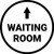 Waiting Room Ahead with Arrow Circular - Floor Sign