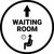 Waiting Room Straight Ahead Arrow with Icon Circular - Floor Sign