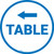 Table Arrow Left Circular - Floor Sign