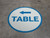 Table Arrow Left Circular - Floor Sign