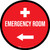 Emergency Room Left Arrow with Icon Circular