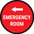 Emergency Room Left with Arrow Circular