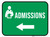 Admissions Left Arrow with Icon Rectangular - Floor Sign