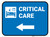Critical Care Left Arrow with Icon Rectangular - Floor Sign