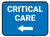 Critical Care Left with Arrow Rectangular - Floor Sign