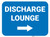 Discharge Lounge Right with Arrow Rectangular - Floor Sign