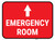 Emergency Room Arrow Straight Rectangular - Floor Sign