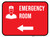 Emergency Room Left Arrow with Icon Rectangular - Floor Sign