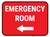 Emergency Room Left with Arrow Rectangular - Floor Sign