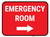 Emergency Room Right with Arrow Rectangular - Floor Sign