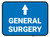 General Surgery Ahead with Arrow Rectangular - Floor Sign