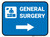 General Surgery Right Arrow with Icon Rectangular - Floor Sign
