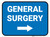 General Surgery Right with Arrow Rectangular - Floor Sign