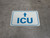 ICU Ahead with Arrow Rectangular - Floor Sign