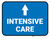 Intensive Care Ahead with Arrow Rectangular - Floor Sign