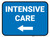 Intensive Care Left with Arrow Rectangular - Floor Sign