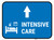 Intensive Care Straight Ahead Arrow with Icon Rectangular - Floor Sign