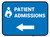 Patient Admissions Left Arrow with Icon Rectangular - Floor Sign