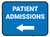 Patient Admissions Left with Arrow Rectangular - Floor Sign