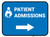Patient Admissions Right Arrow with Icon Rectangular - Floor Sign