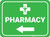 Pharmacy Arrow Left Rectangular - Floor Sign