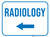 Radiology Arrow Left Rectangular - Floor Sign