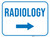 Radiology Right with Arrow Rectangular - Floor Sign