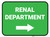 Renal Department Arrow Right Rectangular - Floor Sign
