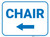 Chair Arrow Left Rectangular - Floor Sign