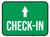 Check-In Ahead with Arrow Rectangular - Floor Sign
