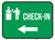 Check-In Left Arrow with Icon Rectangular - Floor Sign