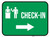 Check-In Right Arrow with Icon Rectangular - Floor Sign