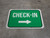 Check-In Right with Arrow Rectangular - Floor Sign