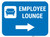 Employee Lounge Right Arrow with Icon Rectangular - Floor Sign