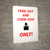 Take Out And Curbside Only - Wall Sign