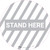 Stand Here Striped (Gray) - Floor Sign
