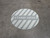 Stand Here Striped (Gray) - Floor Sign