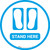 Stand Here with Feet Icon (Blue) - Floor Sign