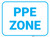 PPE Zone - Blue - Floor Sign