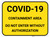 COVID-19 Containment Area Do Not Enter - Yellow - Floor Sign
