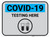 COVID-19 Testing Here with Icon - Gray - Floor Sign