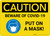Caution: Beware of COVID-19 Put a Mask On with Icon Landscape - Wall Sign