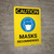 Caution: Masks Recommended with Icon Portrait - Wall Sign