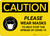 Caution: Please Wear Masks COVID-19 with Icon Landscape - Wall Sign