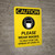 Caution: Please Wear Masks COVID-19 with Icon Portrait - Wall Sign