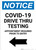 Notice: COVID-19 Drive Thru Testing Left Arrow Portrait - Wall Sign