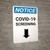 Notice: COVID-19 Screening Down Arrow Portrait - Wall Sign