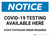 Notice: COVID-19 Testing Available Here Landscape - Wall Sign