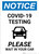 Notice: COVID-19 Testing Please Wait In Car with Icon Portrait - Wall Sign